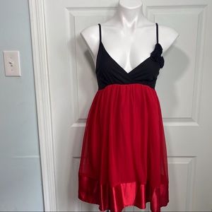 Fashion Spy Spaghetti Straps Red/Black Dress
